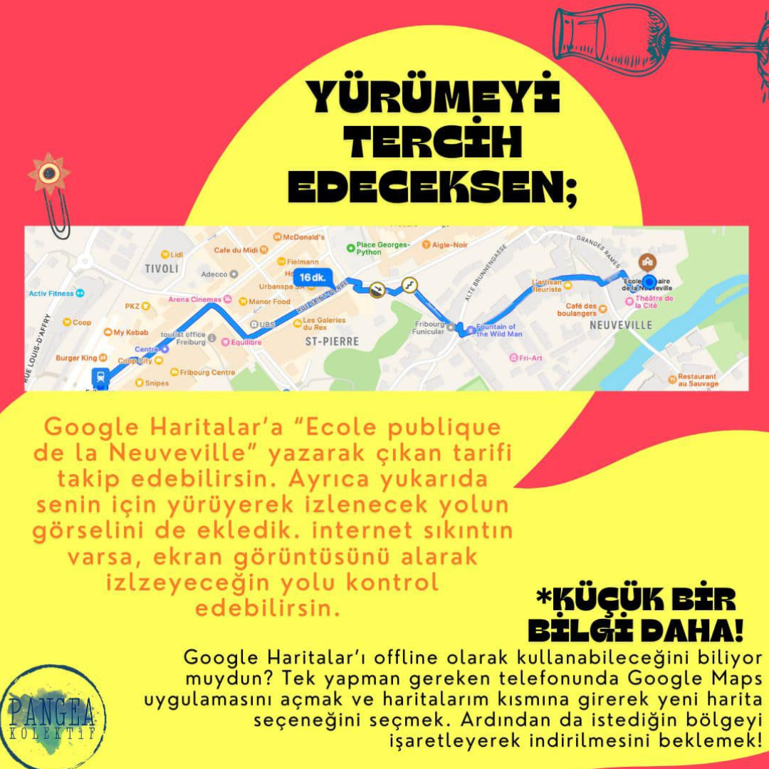yürüyerek geliş yolu anlatılıyor