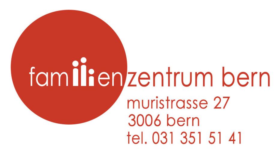 Bern Aile merkezinin logosu telefon ve adresini içeren bir resim