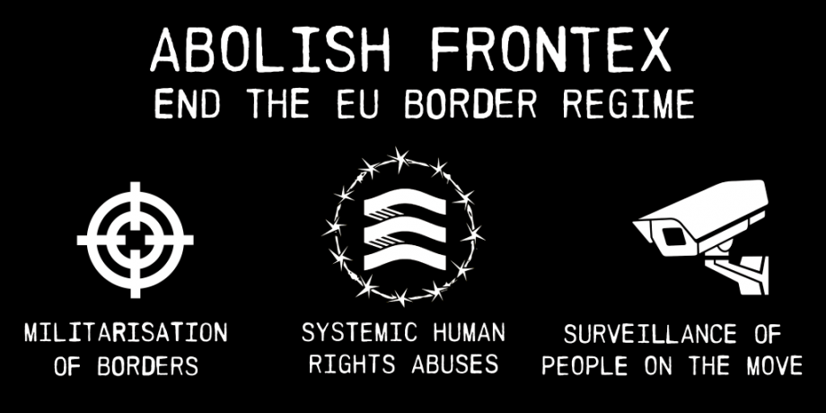 Frontex lağvedilsin diyen bir afiş