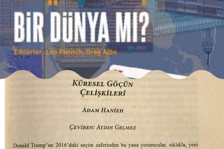 Altüst Olmuş Bir Dünya mı? başlığının yazılı olduğu kitap kapağının altında makalenin başlığı ve yazarın isminin yazılı olduğu sayfanın birlikte görüntüsü