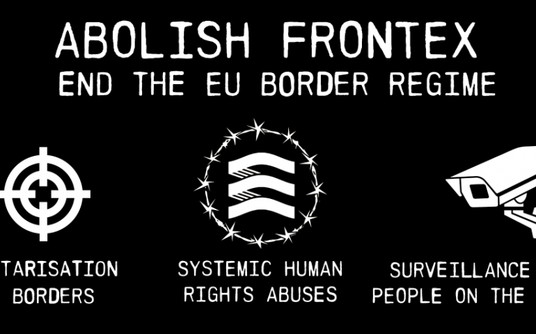 Frontex lağvedilsin diyen bir afiş