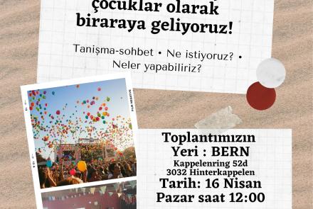 Çocuk toplantısının afişi