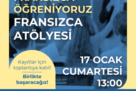 Başlık, logo, tarih, saat, yer ve iletişim bilgilerinin olduğu bir afiş